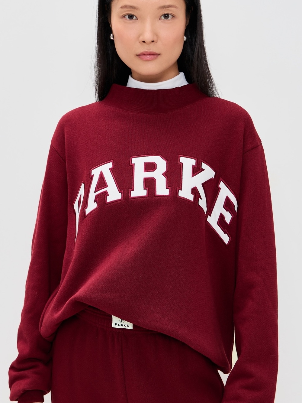 PARKE Varisty Mockneck Sweatshirt Maroon